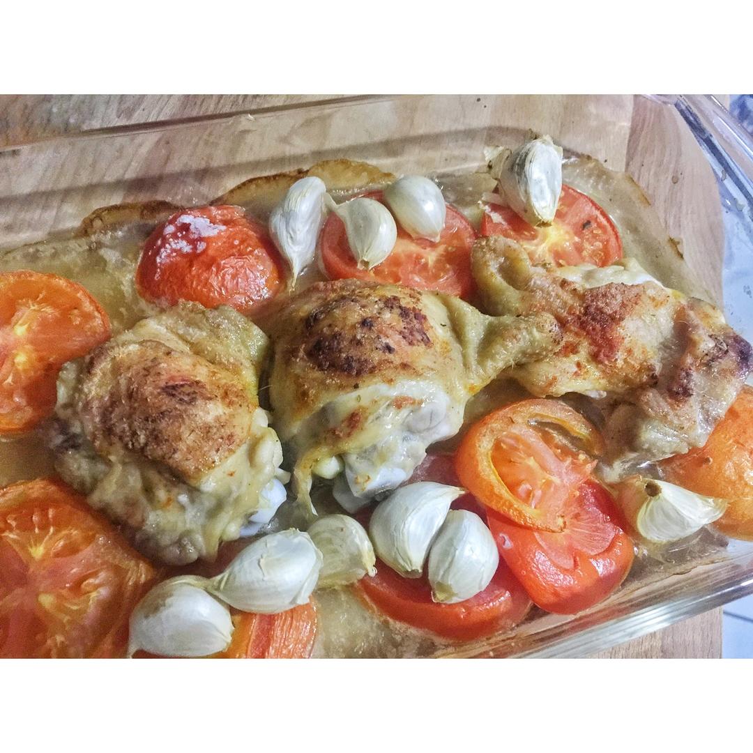 番茄大蒜香草烤鸡腿（庄祖宜）