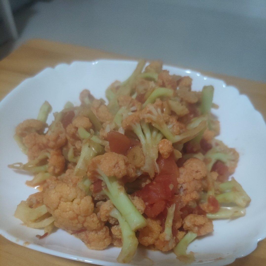 番茄炒花菜