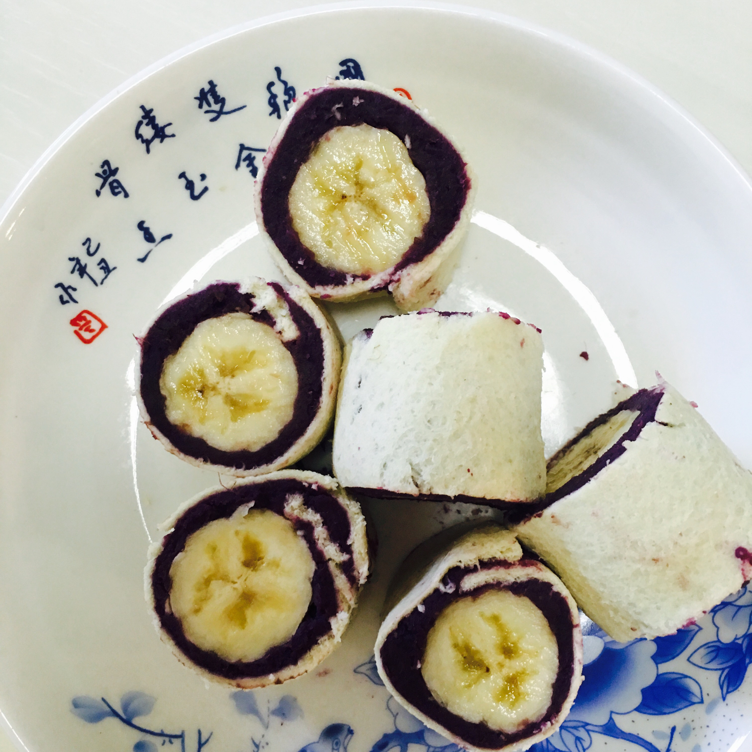 香蕉紫薯卷