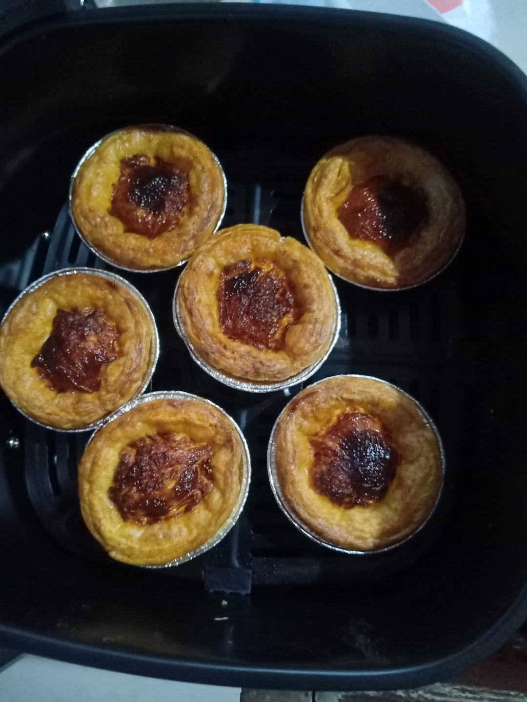 空气炸锅做蛋挞（奶牛+鸡蛋的蛋挞液）