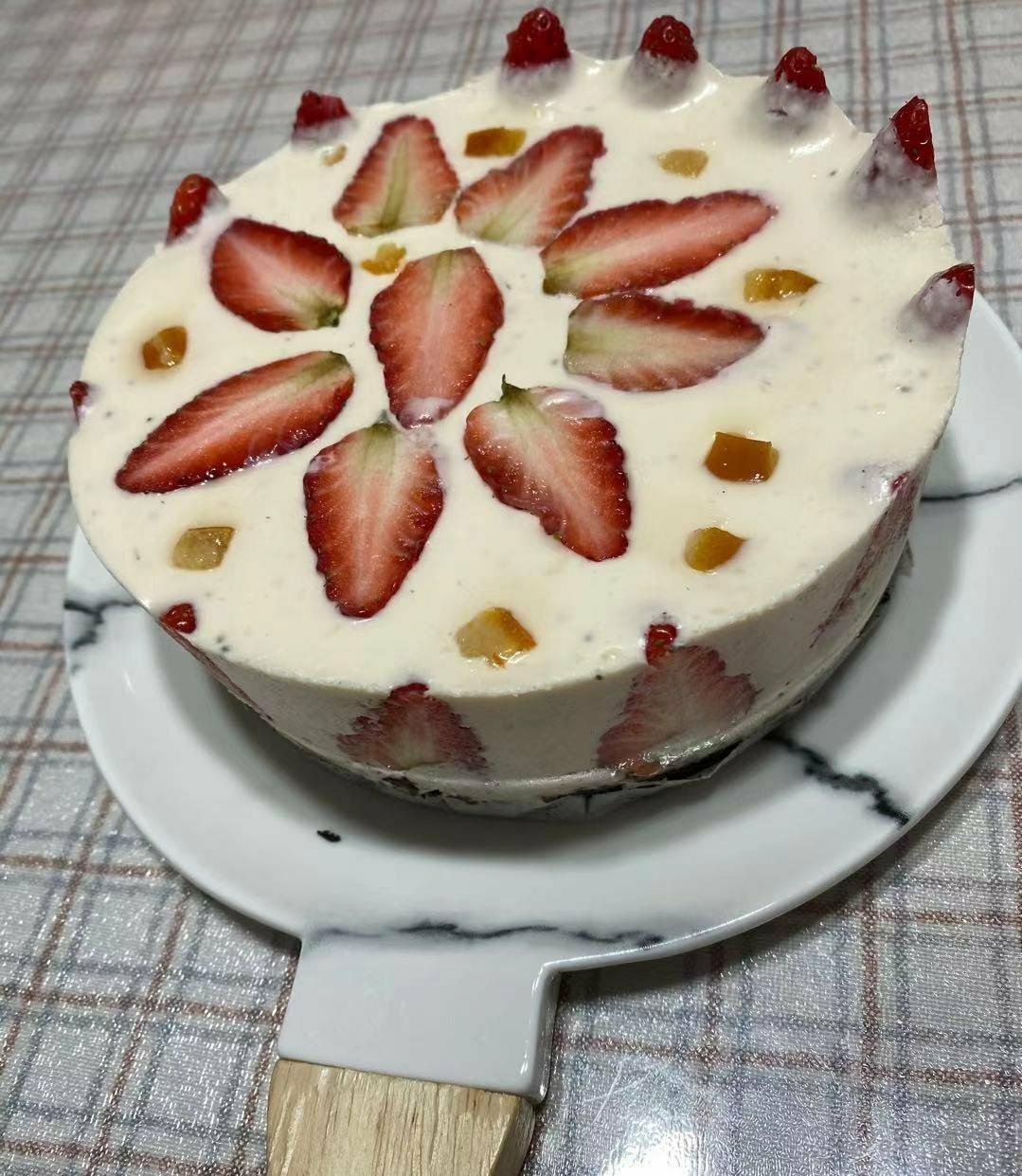 奥利奥草莓芝士慕斯(6寸吉利丁粉)