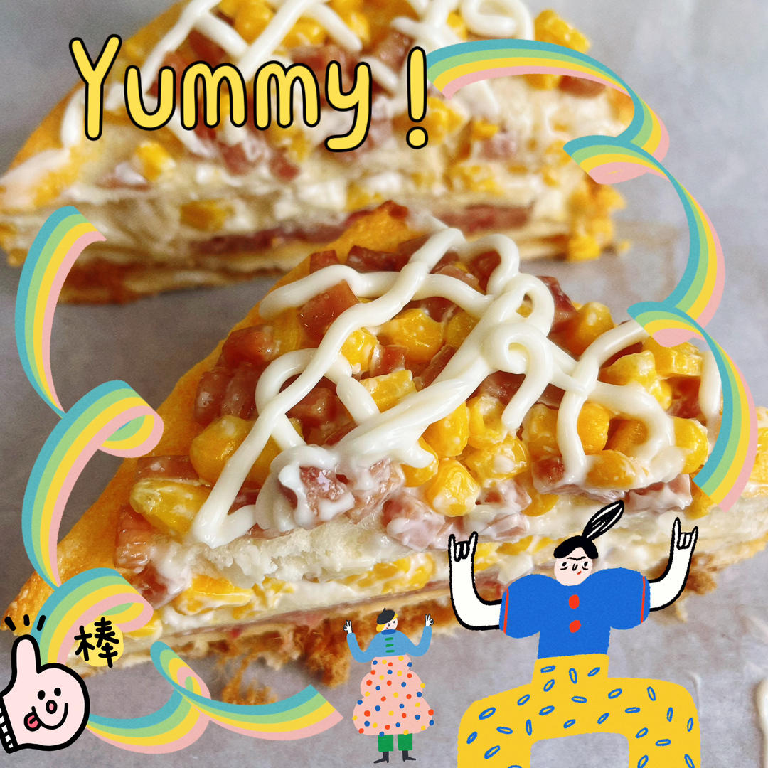好利来同款|巨无霸芝士玉米肉松三明治🥪
