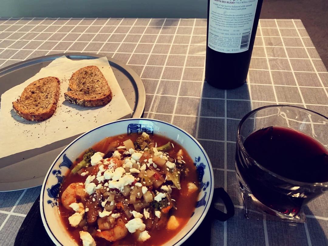 希腊奶酪烤虾 prawns saganaki