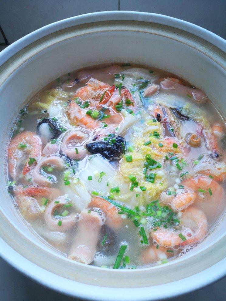 燕飞飞2做的海陆空三鲜汤