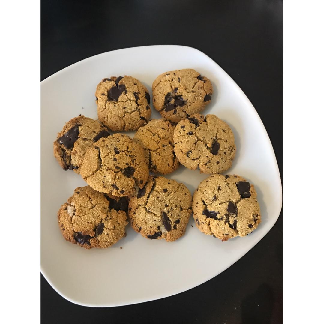 无糖食谱-黑巧椰香饼干Sugar-flour free Coconut flour dark chocolate chips cookies