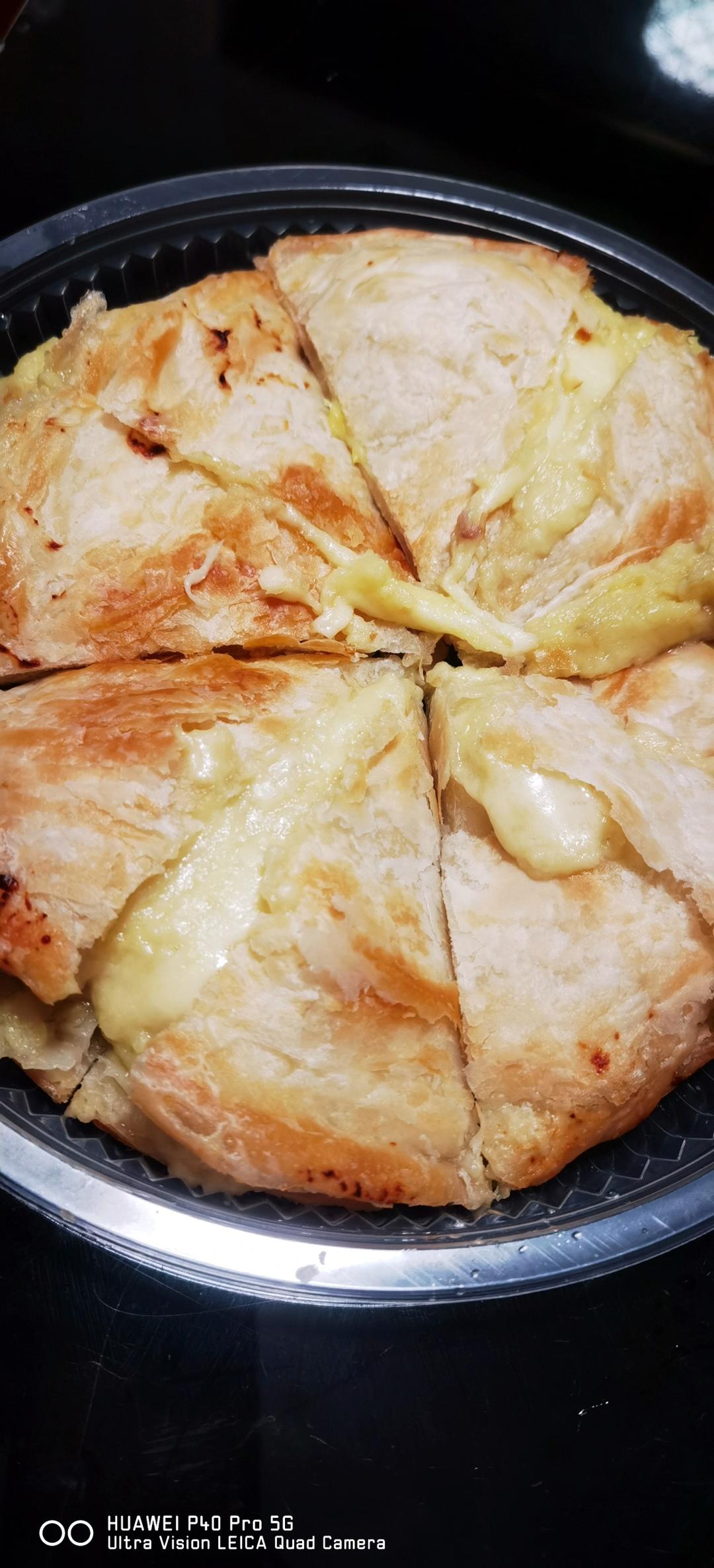 手抓饼版芝士榴莲饼