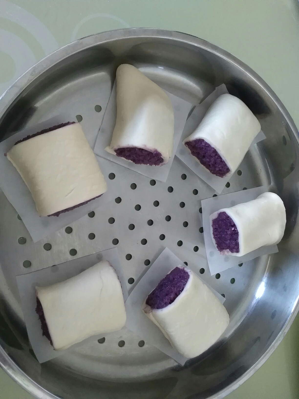 简单好吃的糯米饭紫薯卷的做法 步骤2