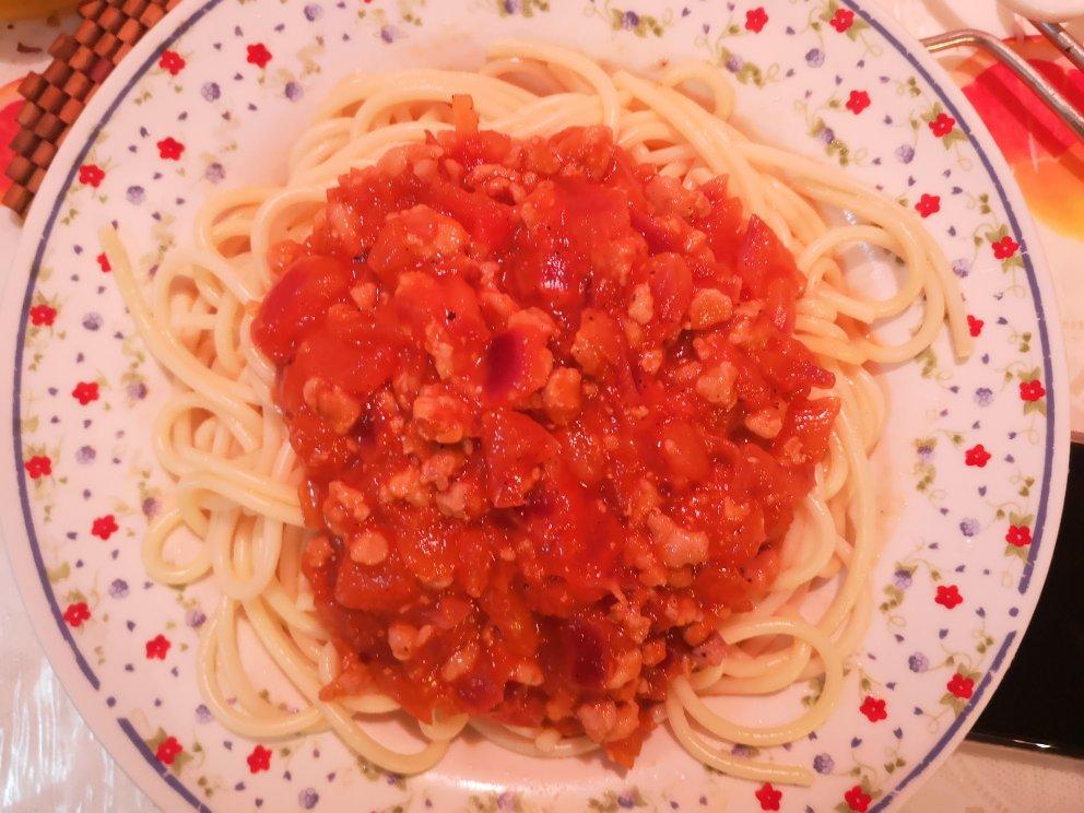 （完胜必胜客的）番茄肉酱意大利面～