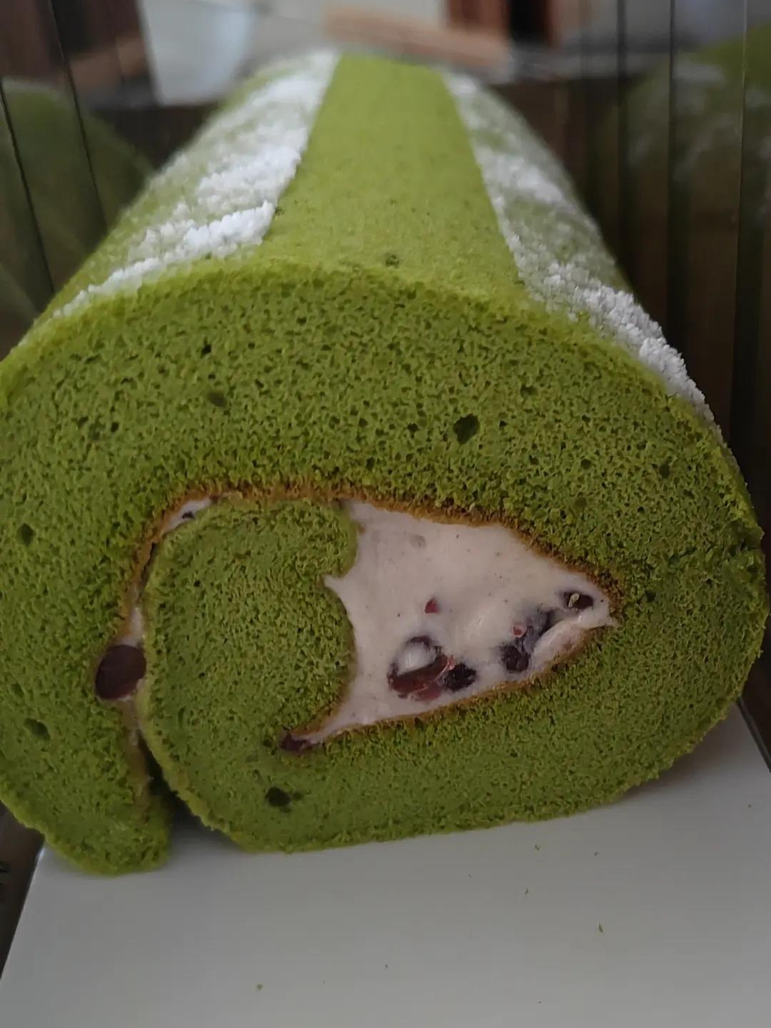 抹茶红豆蛋糕卷