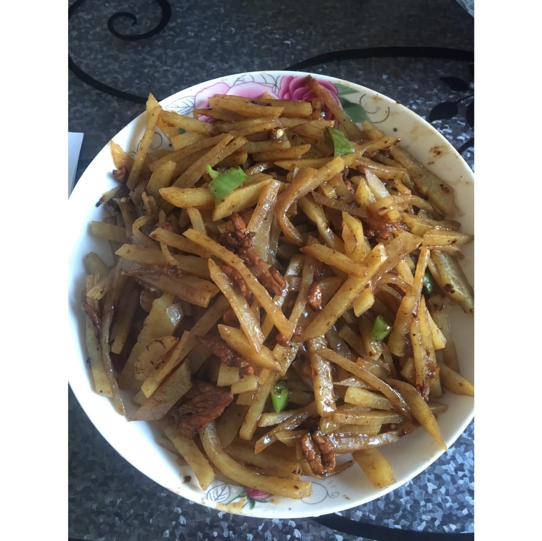 土豆炒肉丝（孜然版）