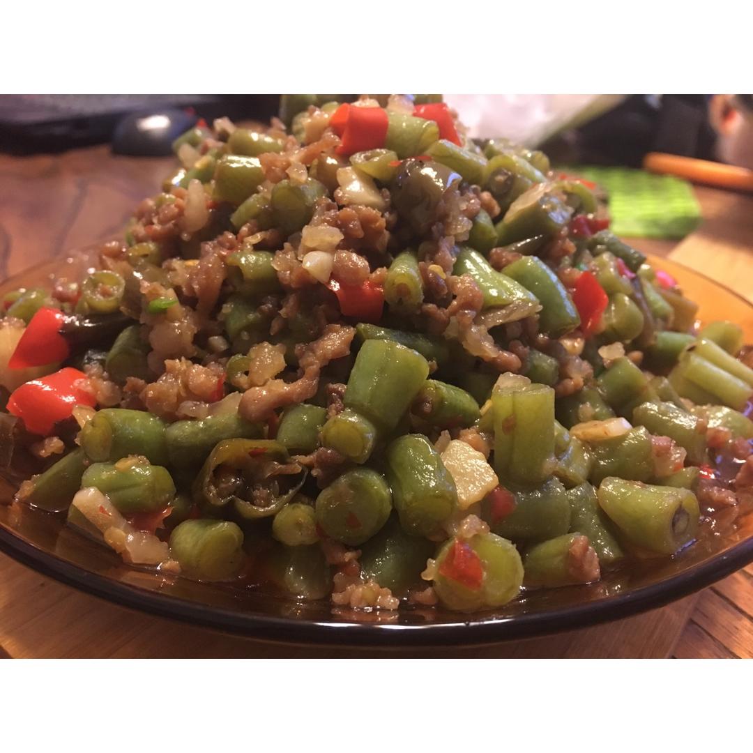 肉沫豆角下饭菜