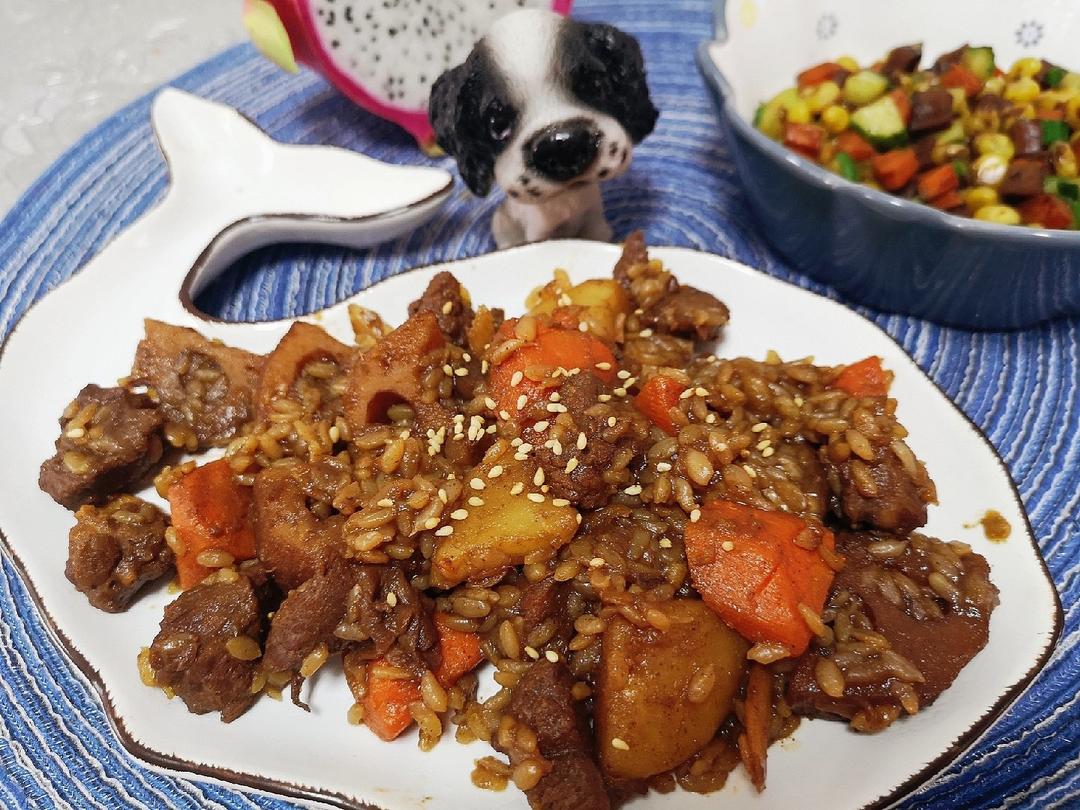 喷香羊肉焖饭