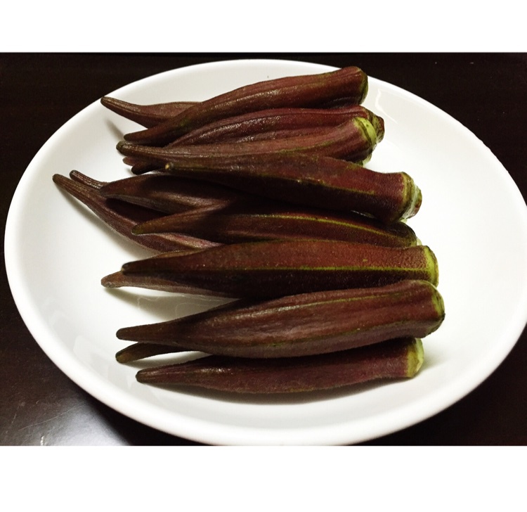 琪琪吃货分享作品早餐612015年7月13日紫秋葵焯水前…#早餐612015
