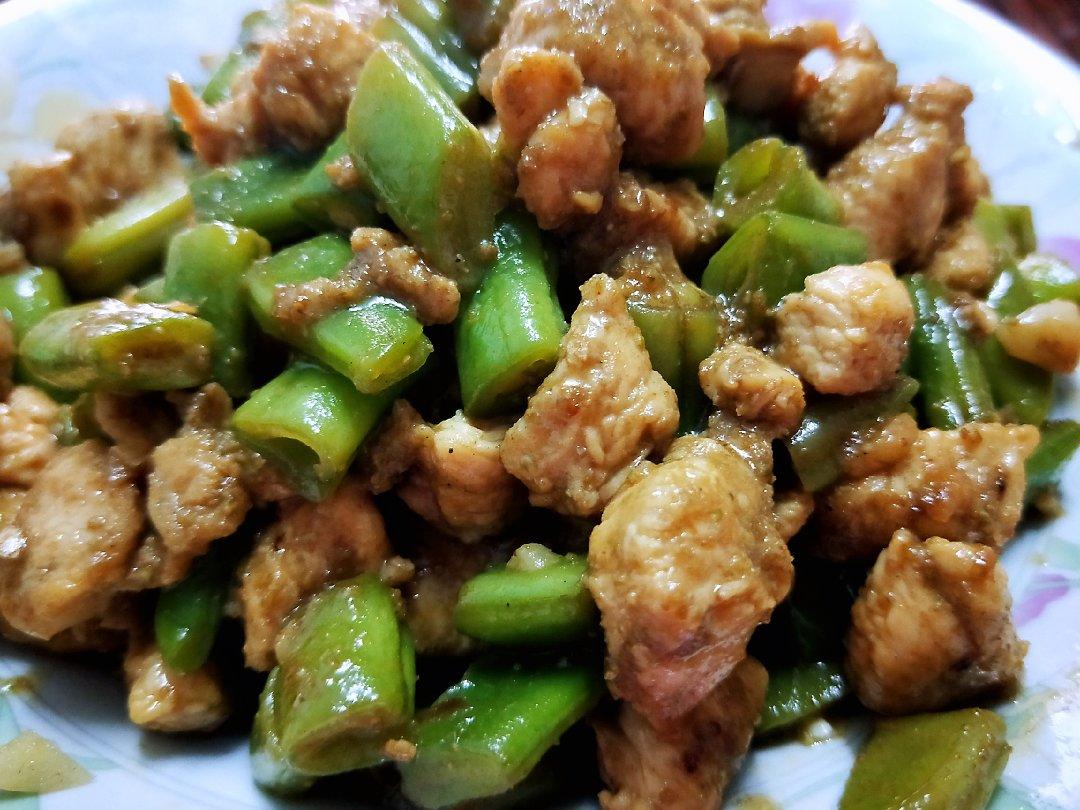 孜然豆角鸡丁「下饭菜」