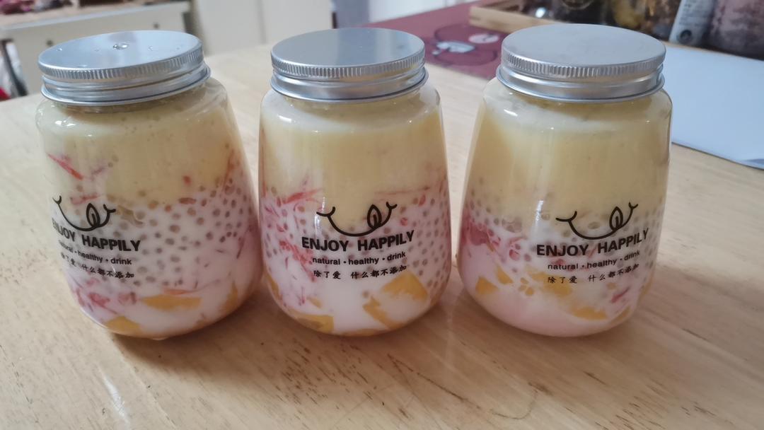 椰浆芒果西米露（杨枝甘露），终于做出饮品店一样好喝的味道了！真简单！图文详解