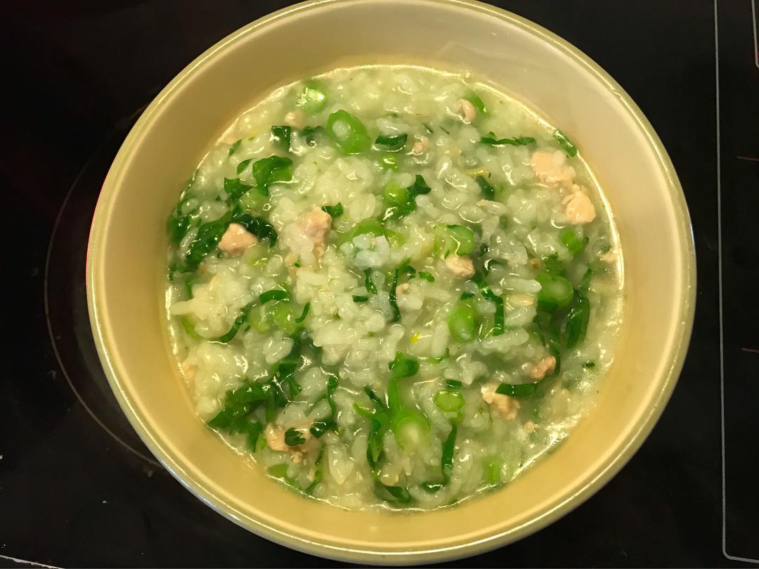 青菜02鸡肉粥的做法