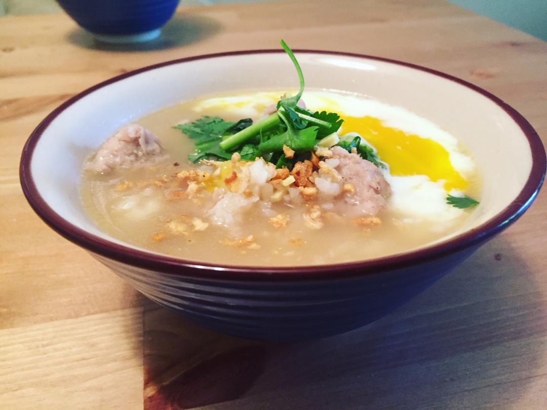 泰式鸡肉丸子米汤 Thai rice soup with chicken meatballs的做法