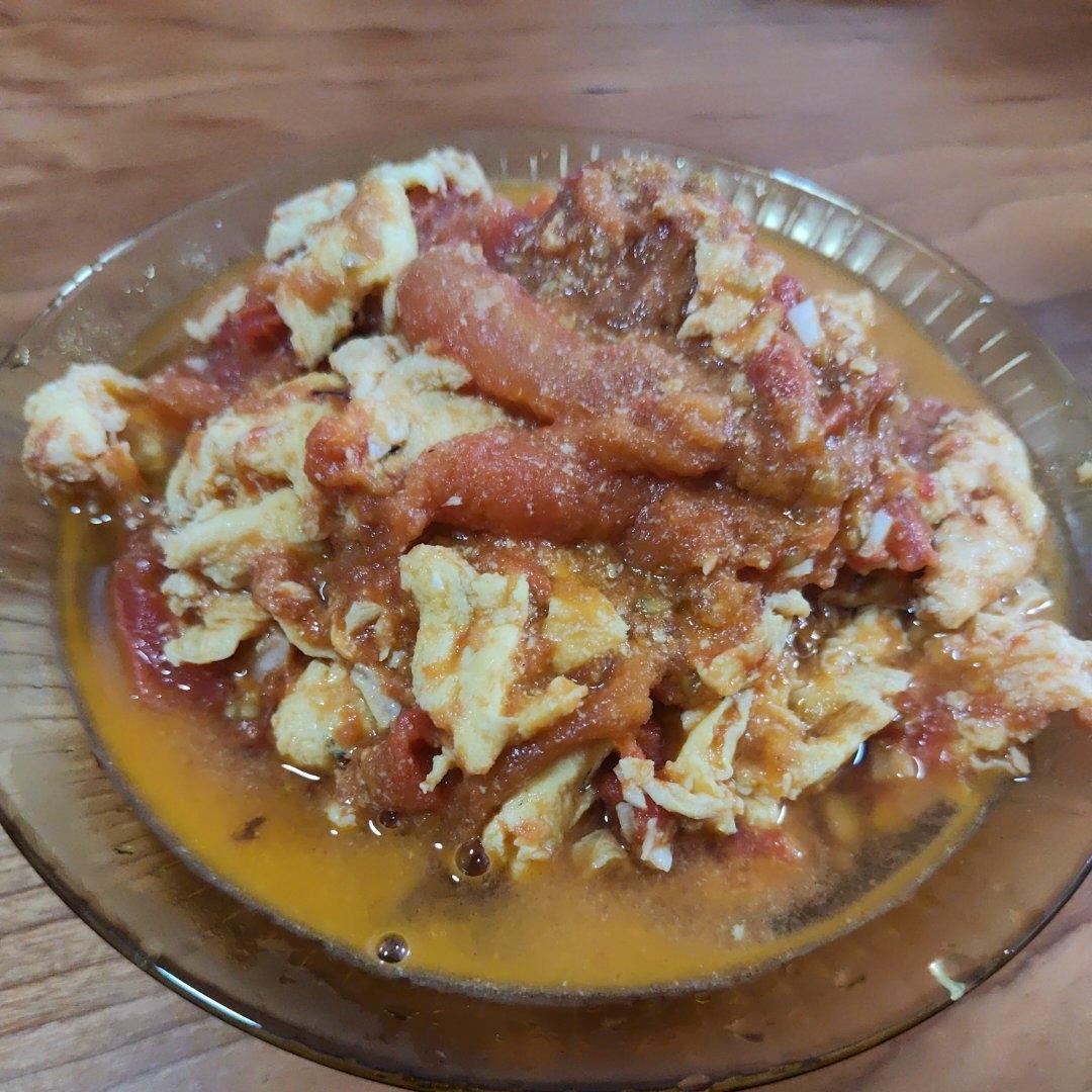 番茄炒鸡蛋（超浓的番茄味）