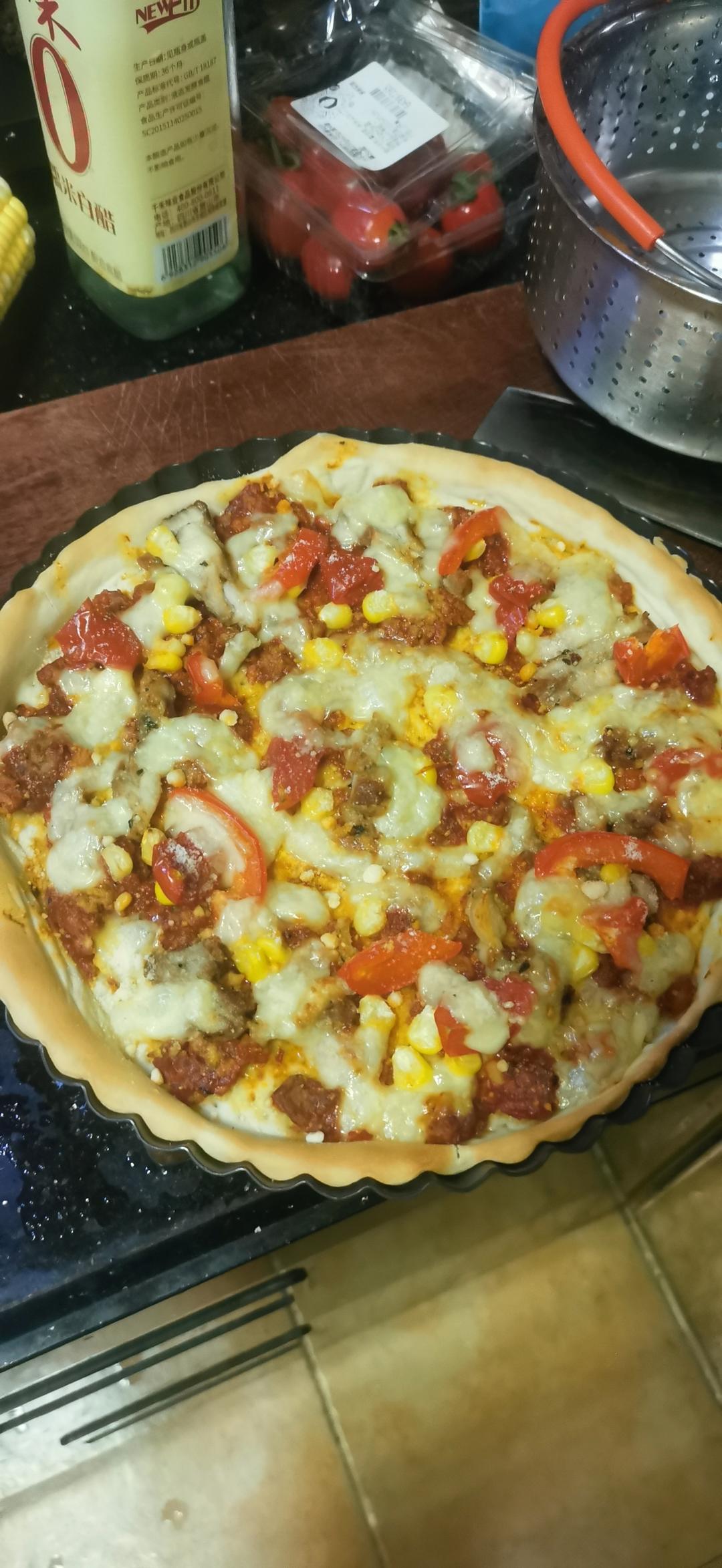 儿子说比BSK好吃的披萨（含披萨酱、饼底做法）