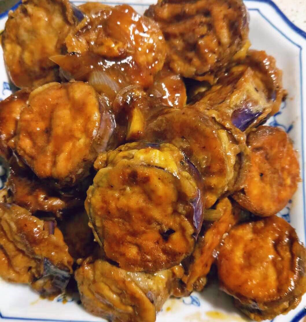 红烧茄子酿(不需油炸）