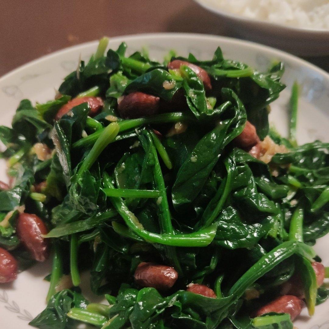 凉拌花生米菠菜