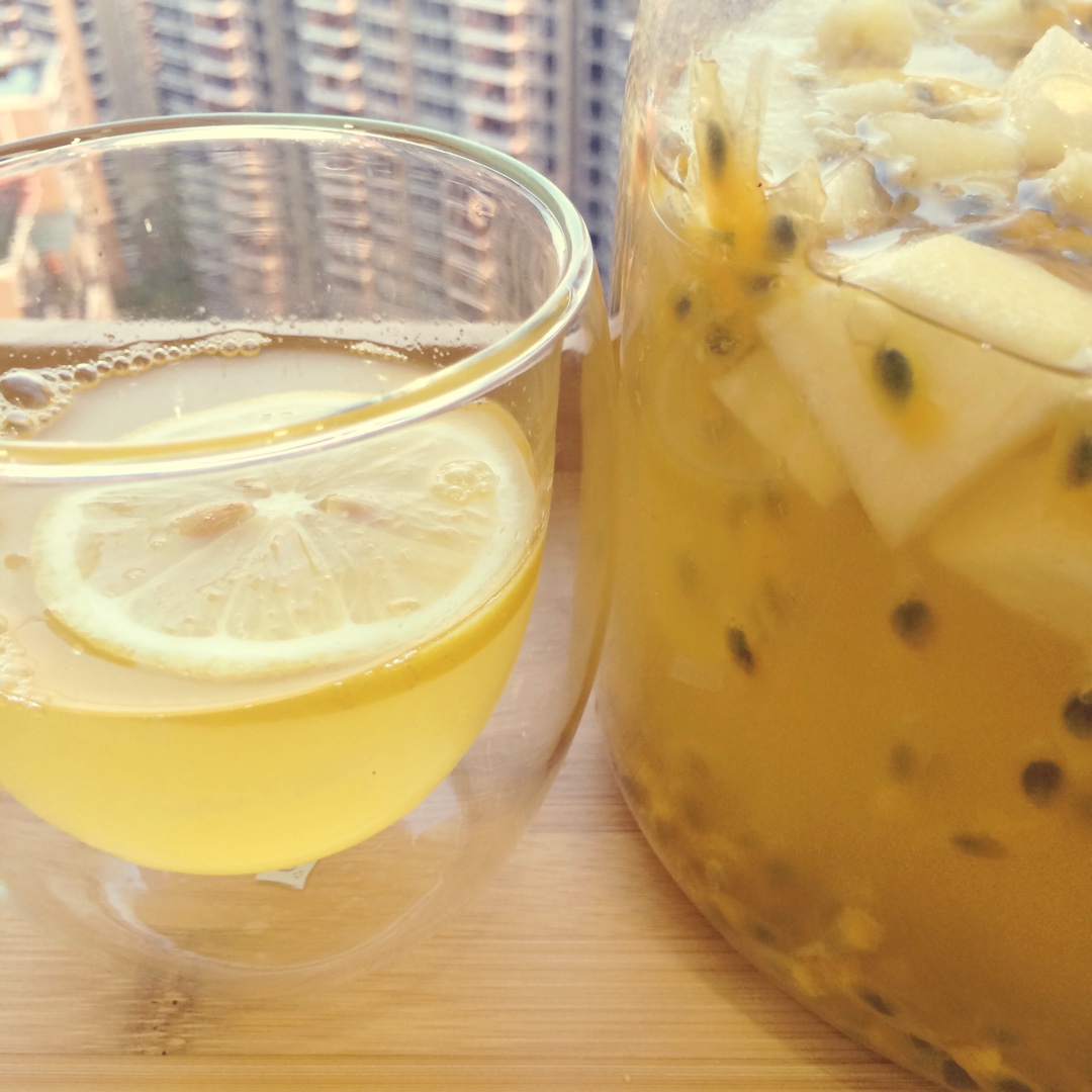 青柠/青桔百香果气泡水/夏日必备