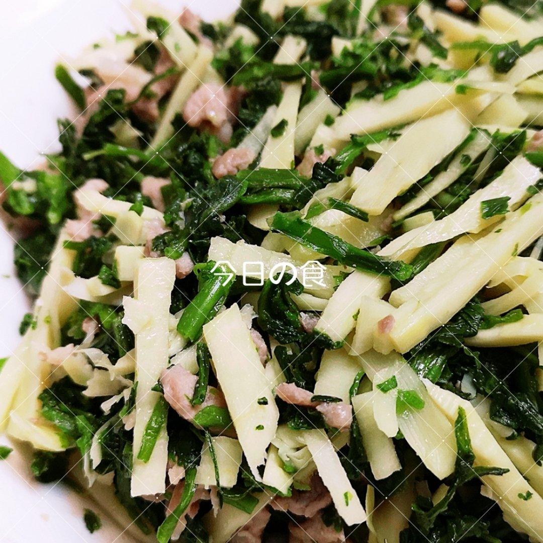 荠菜冬笋炒肉丝