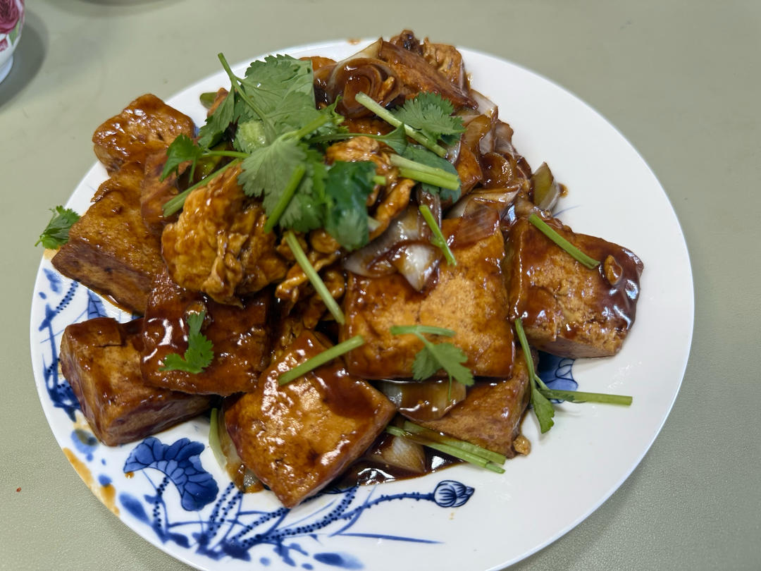 葱烧豆腐