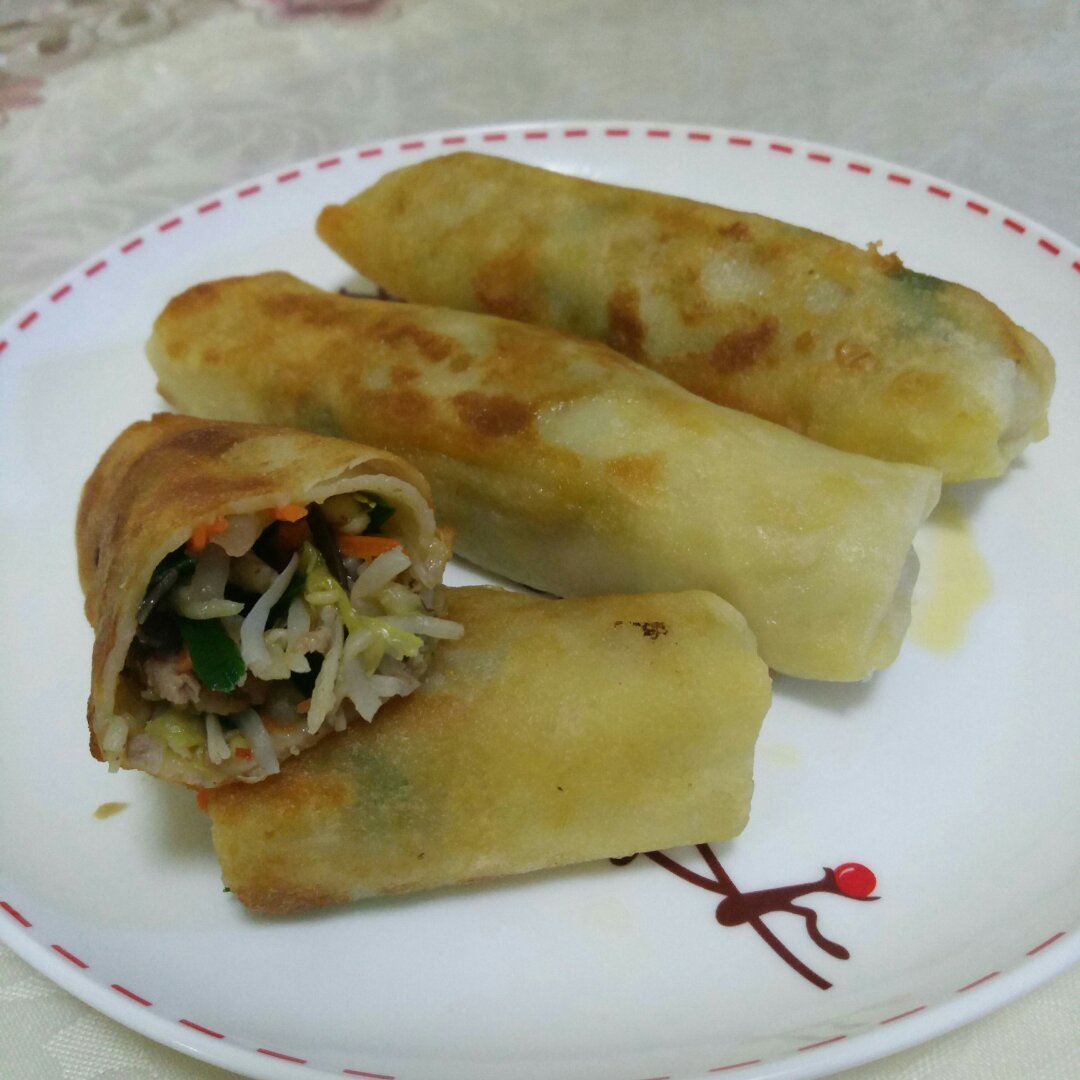 黄芽菜肉丝春卷