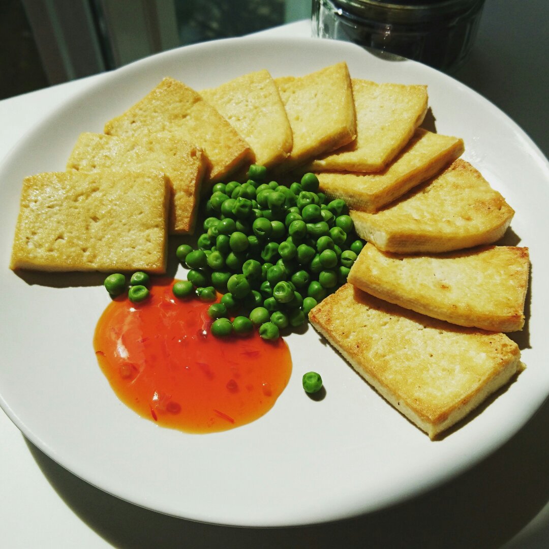 盐煎老豆腐（蘸酱油）