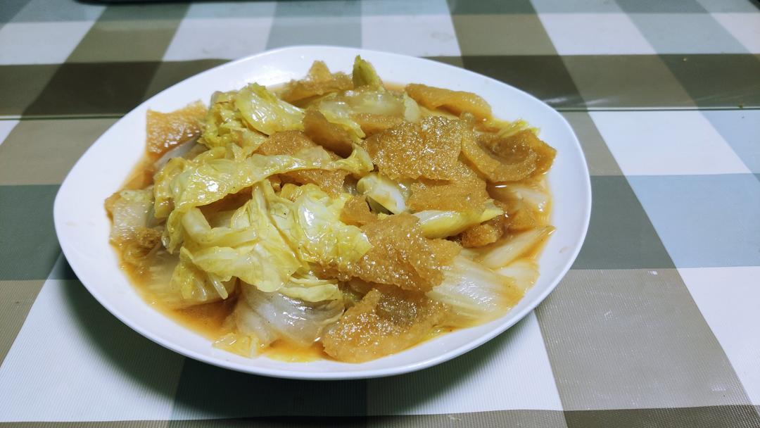 假鱼肚(俗称炸猪肉皮)炒白菜 真是绝配 北方人不妨试试,特好吃97