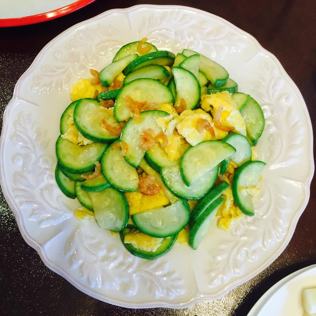 鸡蛋海米炒西葫芦 Dried Shrimp with Zucchini