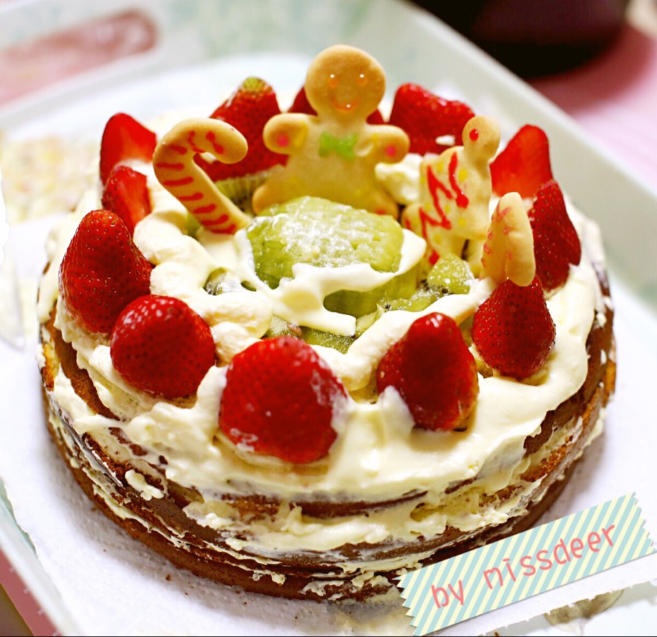 过个萌萌的圣诞节——圣诞欢乐巧克力裸蛋糕