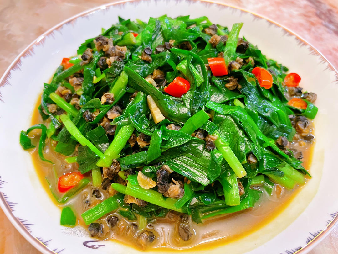 韭菜炒螺蛳肉