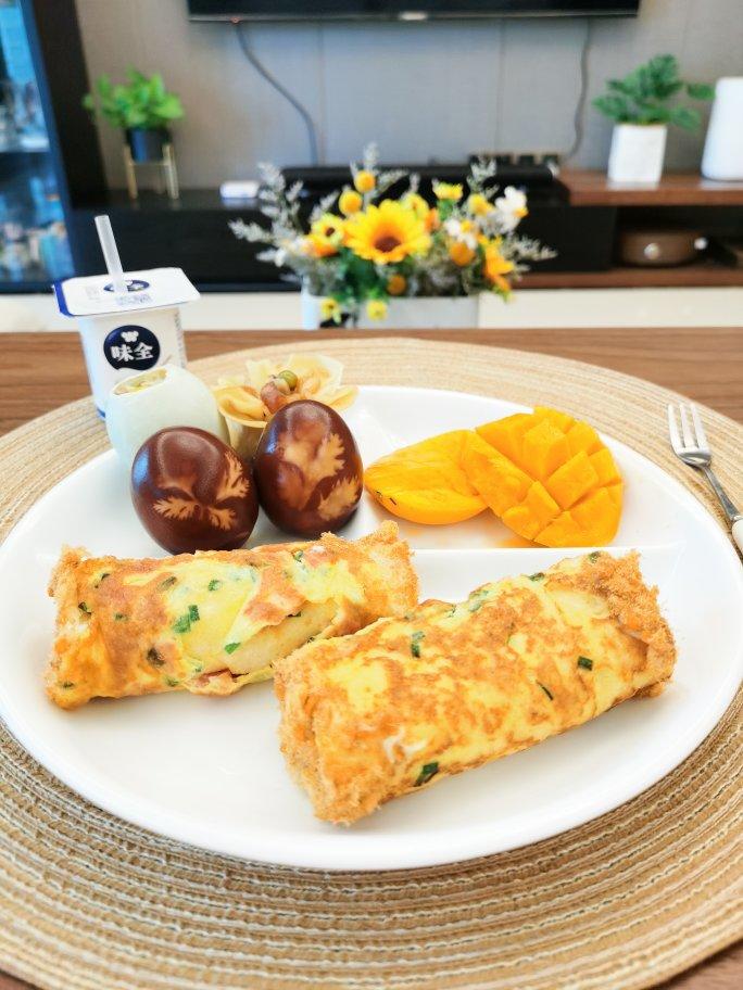 儿童早餐—肉松吐司卷