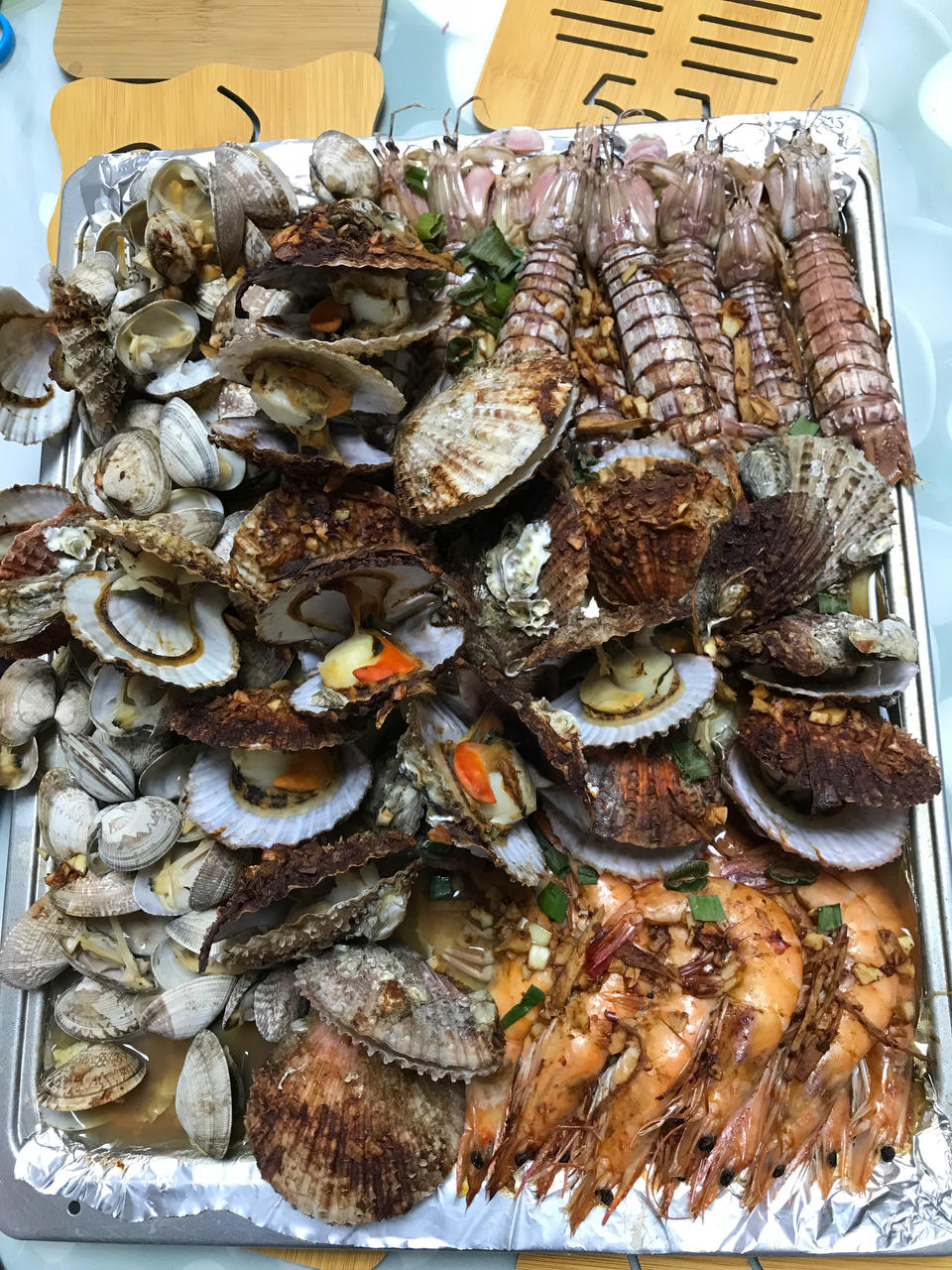 蒸箱版 蒸海鲜 快手版10分钟搞定一道海鲜大餐