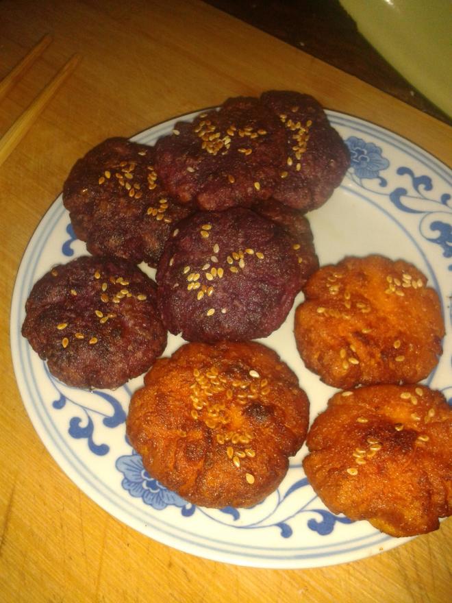 南瓜饼紫薯饼的做法