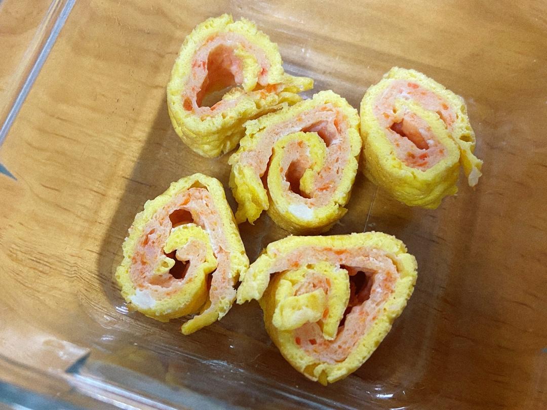 💕
 【鲜虾胡萝卜鸡蛋卷】
