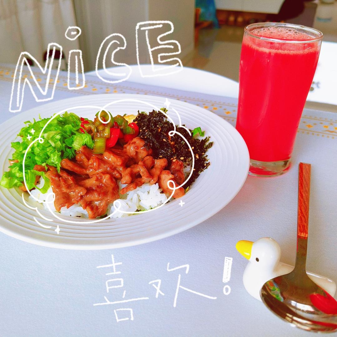 生菜牛肉拌饭