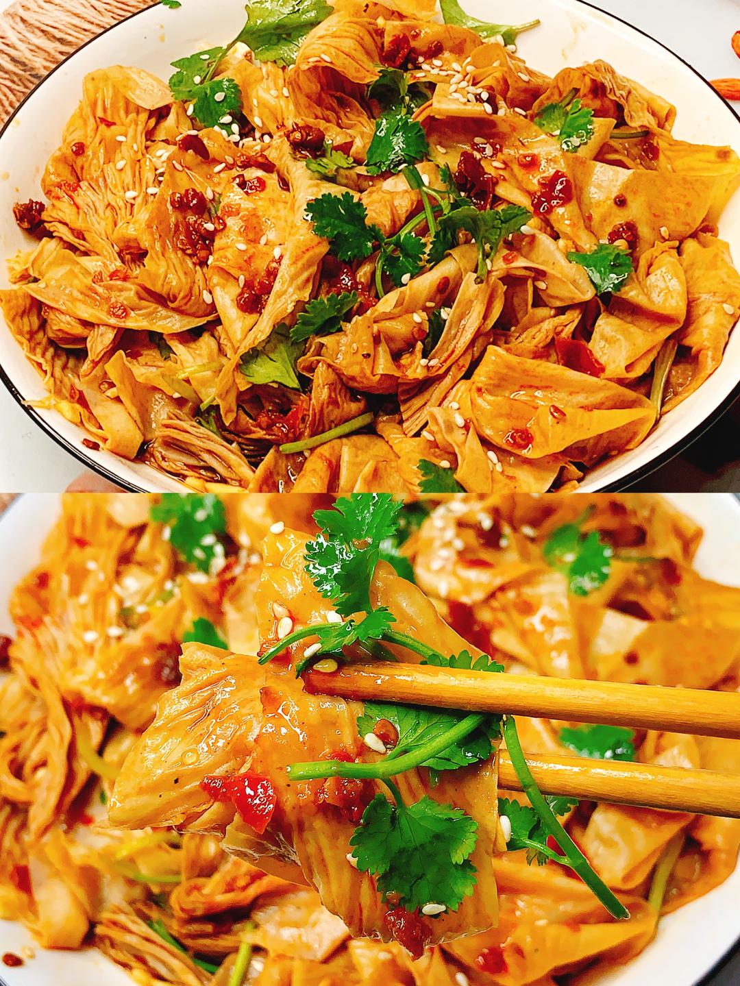 香辣过瘾比辣条还要好吃的凉拌豆腐皮