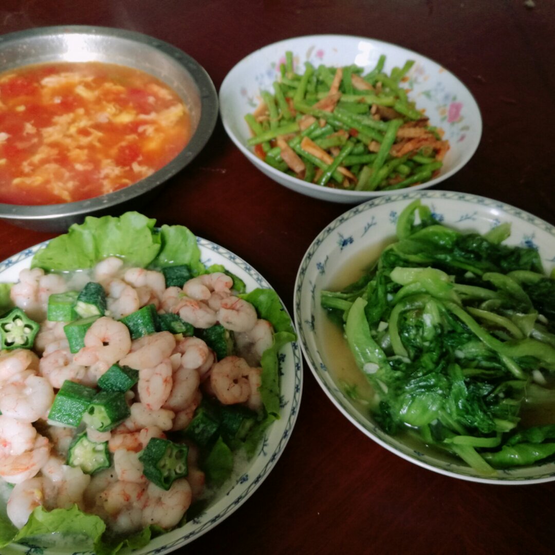 秋葵炒虾仁