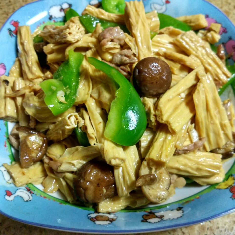 青椒炒腐竹