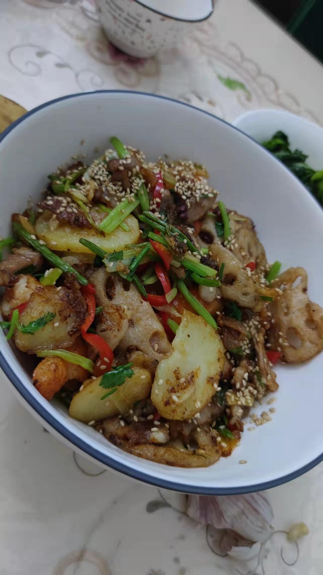 干锅土豆虾