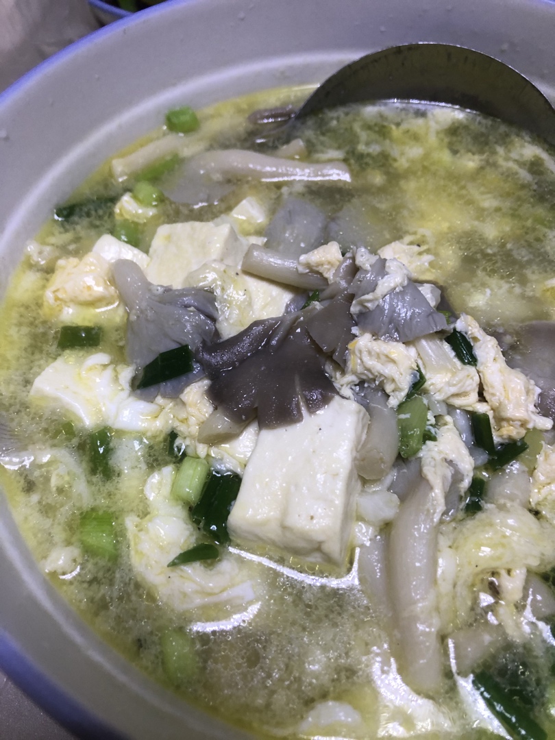 袖珍菇豆腐汤