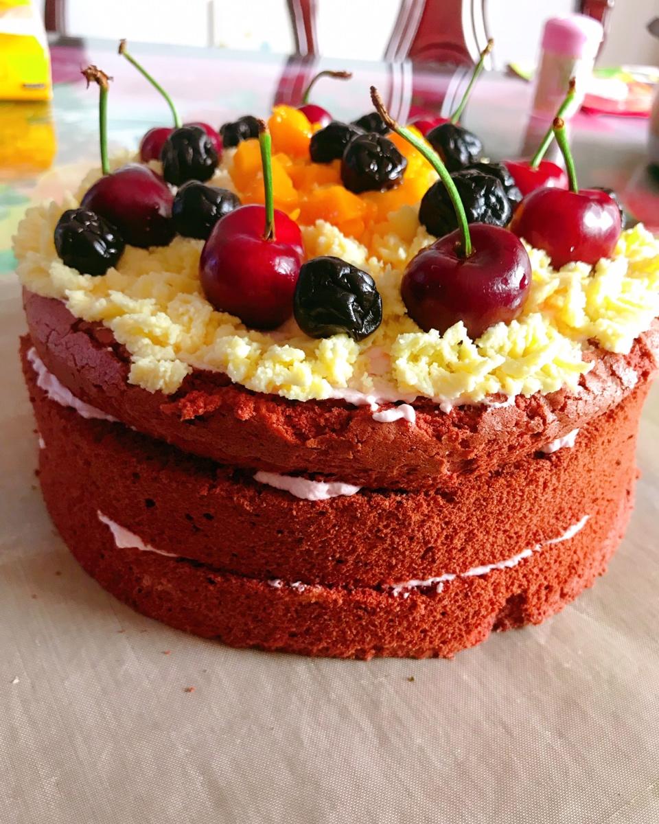 视频菜谱:红丝绒裸蛋糕6寸