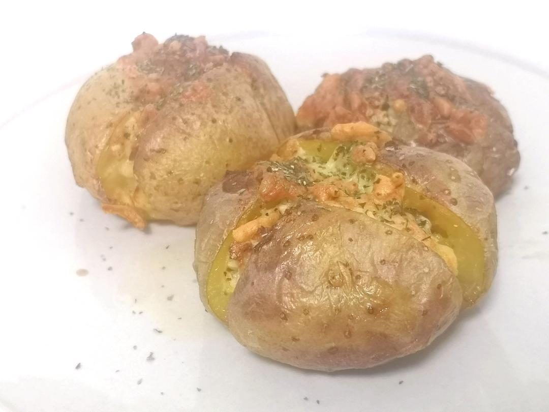 用时最短  🔥蒜香黄油烤土豆    🥔这么做在家也可以吃西餐  空气炸锅食谱