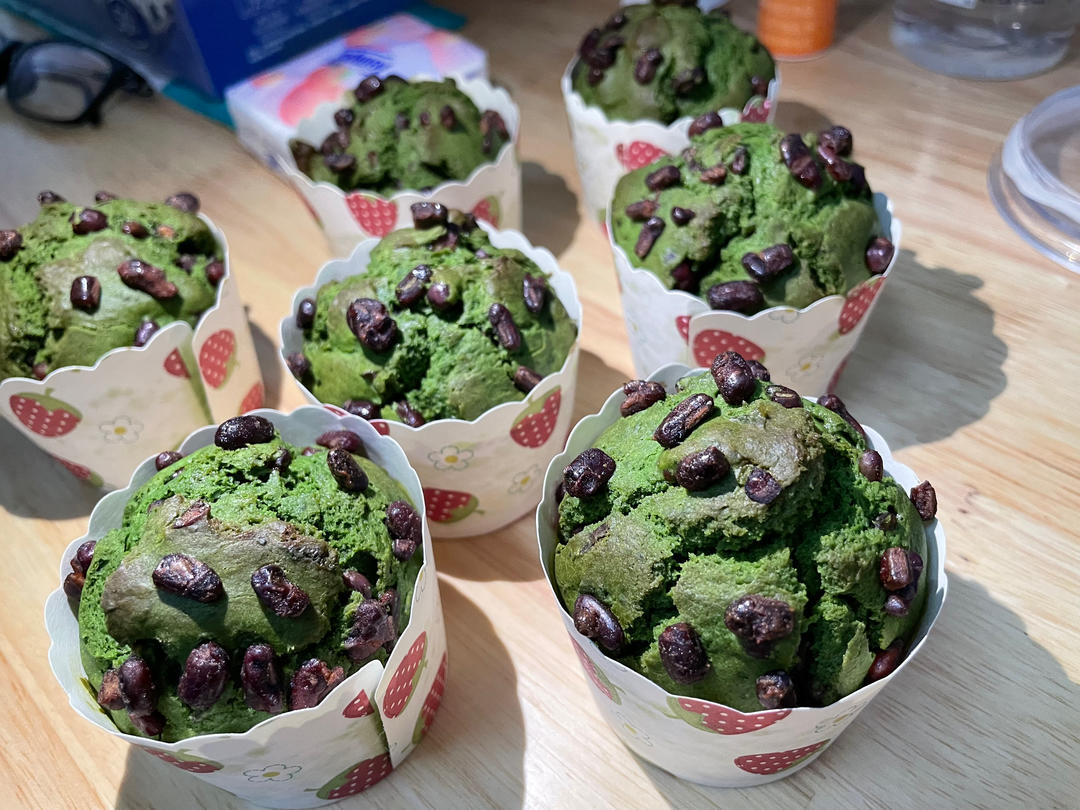 超简单的抹茶蜜豆玛芬