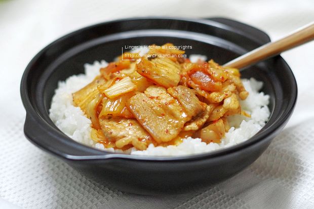 五花肉泡菜盖饭