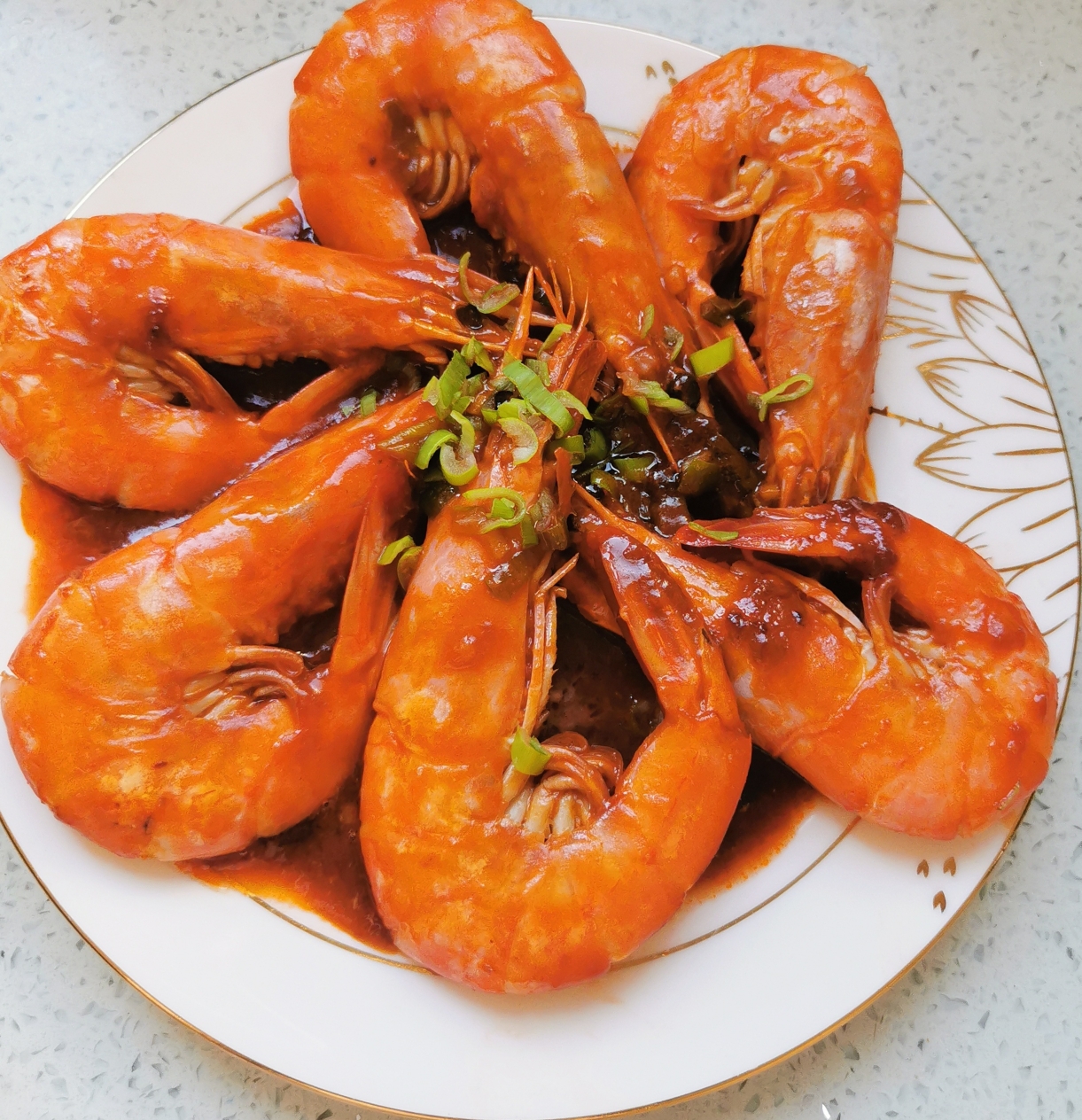 番茄酱㸆大虾的做法