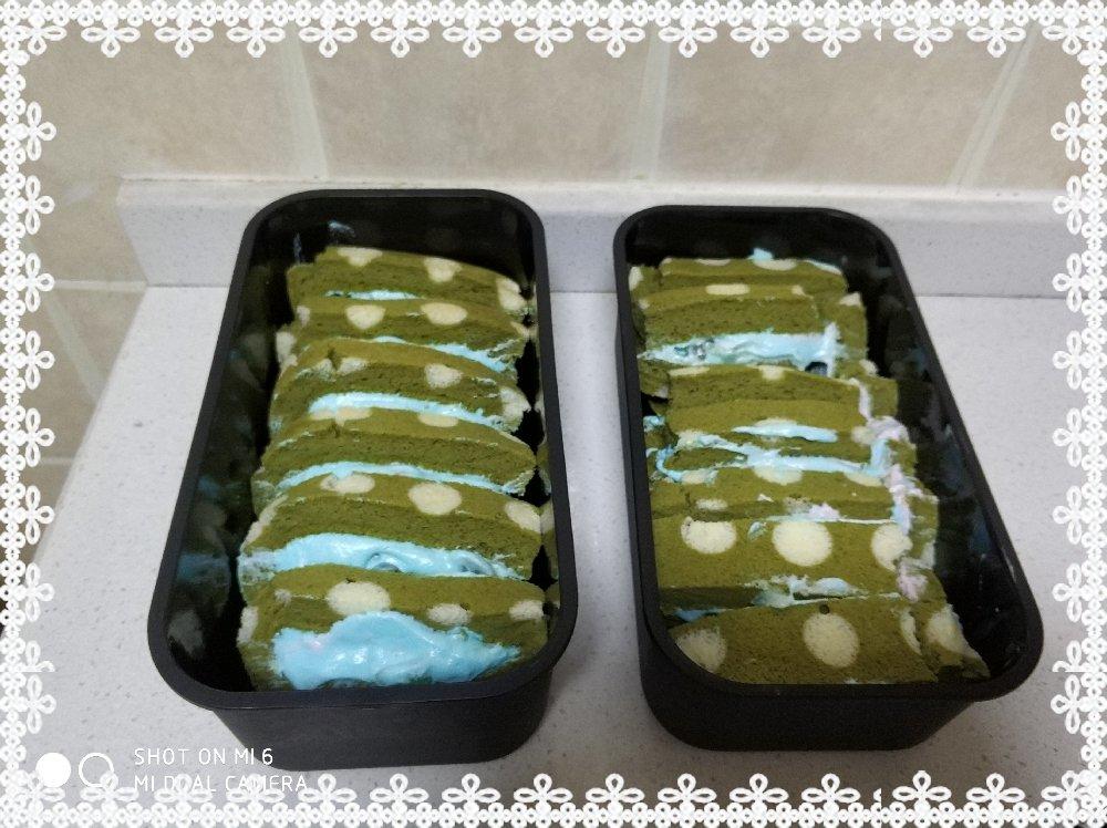 抹茶波点（条纹）蛋糕卷